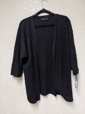 Apt. 9 Black Dolman Sequin Cardigan Size 1X
